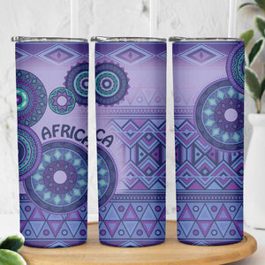 Afro Tribal Traditional Pattern Skinny Tumbler Purple Motif