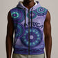Afro Tribal Traditional Pattern Sleeveless Zip Hoodie Purple Motif - African Pride