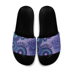 Africa Tribal Traditional Pattern Slide Sandals Purple Motif