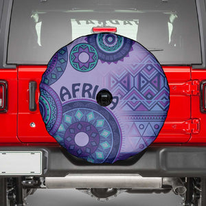 Afro Tribal Traditional Pattern Spare Tire Cover Purple Motif