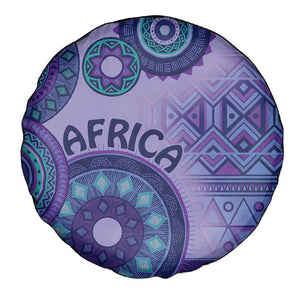 Afro Tribal Traditional Pattern Spare Tire Cover Purple Motif