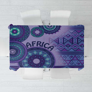 Afro Tribal Traditional Pattern Tablecloth Purple Motif