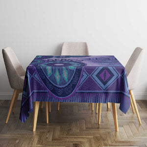 Afro Tribal Traditional Pattern Tablecloth Purple Motif