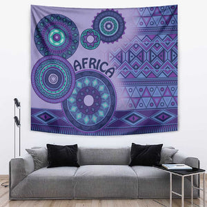 Afro Tribal Traditional Pattern Tapestry Purple Motif