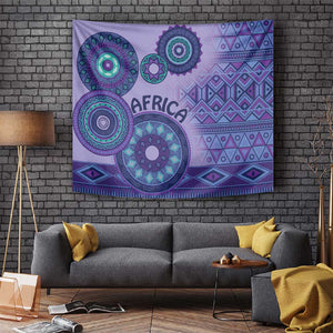 Afro Tribal Traditional Pattern Tapestry Purple Motif