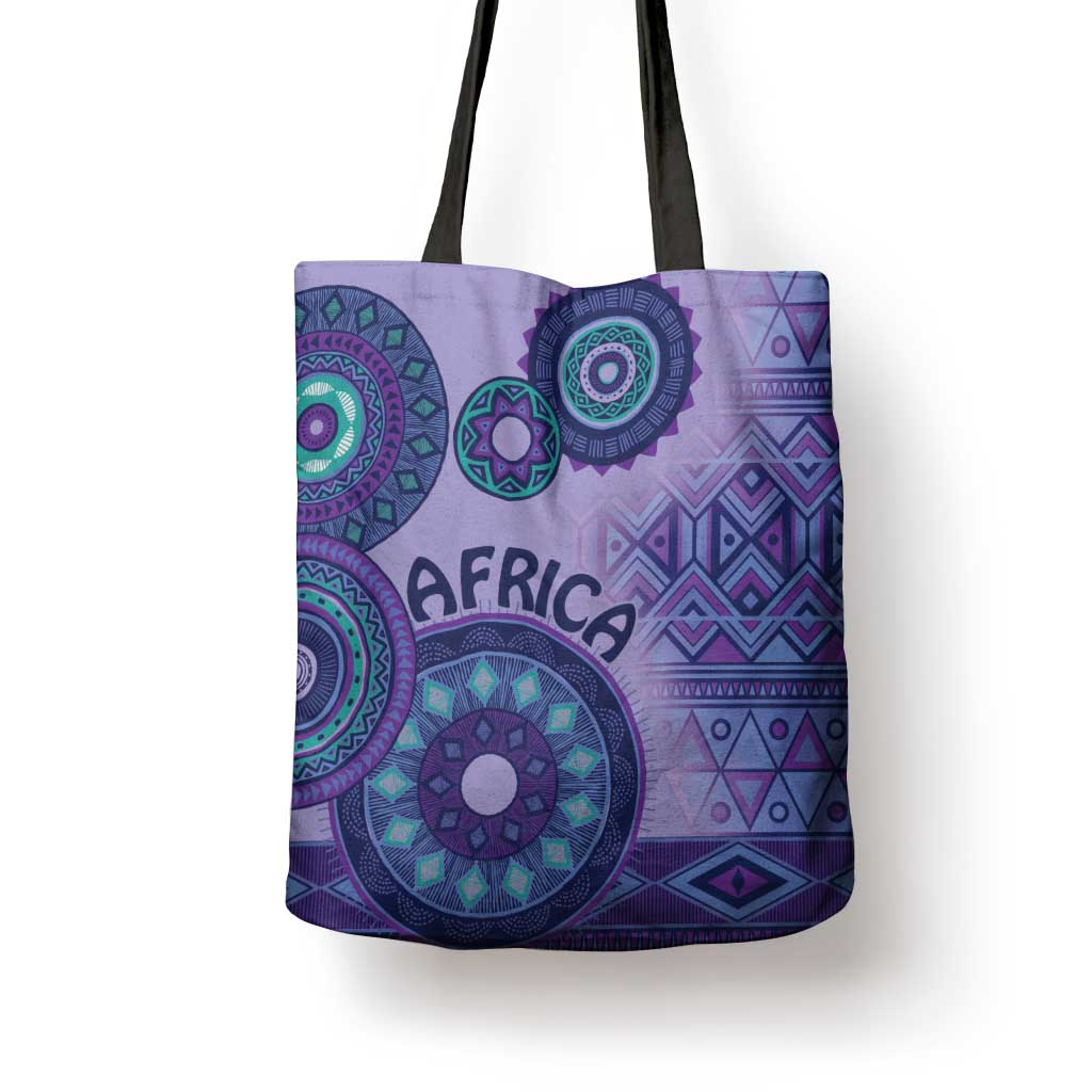 Africa Tribal Traditional Pattern Tote Bag Purple Motif