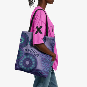 Africa Tribal Traditional Pattern Tote Bag Purple Motif