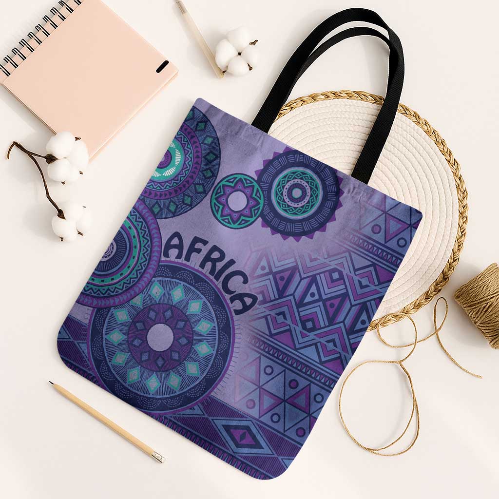 Africa Tribal Traditional Pattern Tote Bag Purple Motif