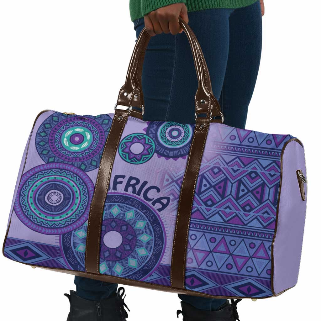 Africa Tribal Traditional Pattern Travel Bag Purple Motif