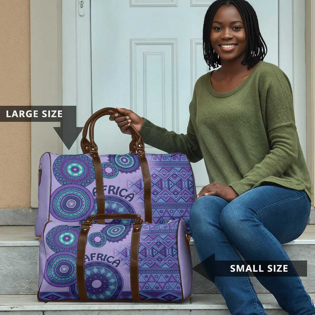 Africa Tribal Traditional Pattern Travel Bag Purple Motif