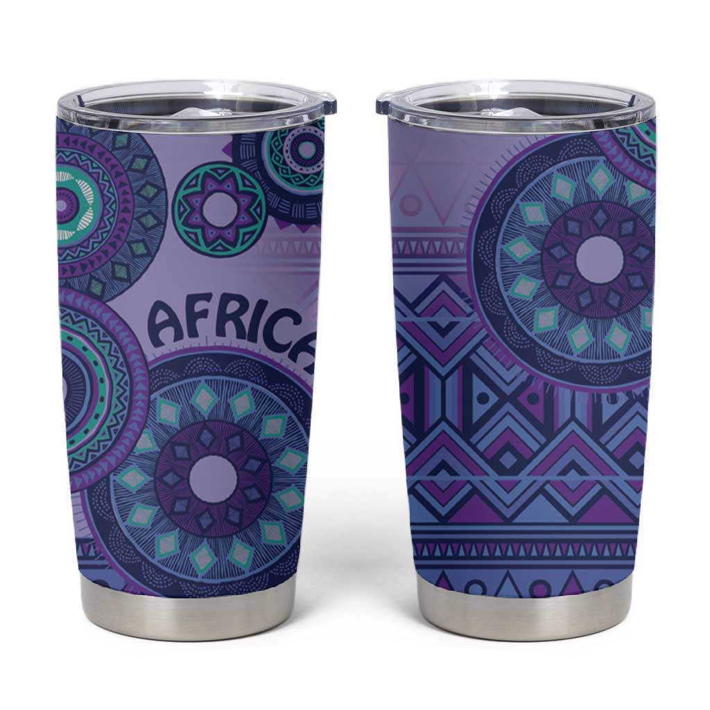 Afro Tribal Traditional Pattern Tumbler Cup Purple Motif