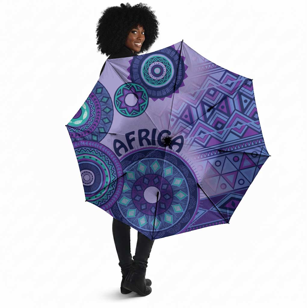 Africa Tribal Traditional Pattern Umbrella Purple Motif
