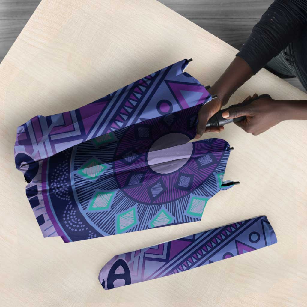 Africa Tribal Traditional Pattern Umbrella Purple Motif