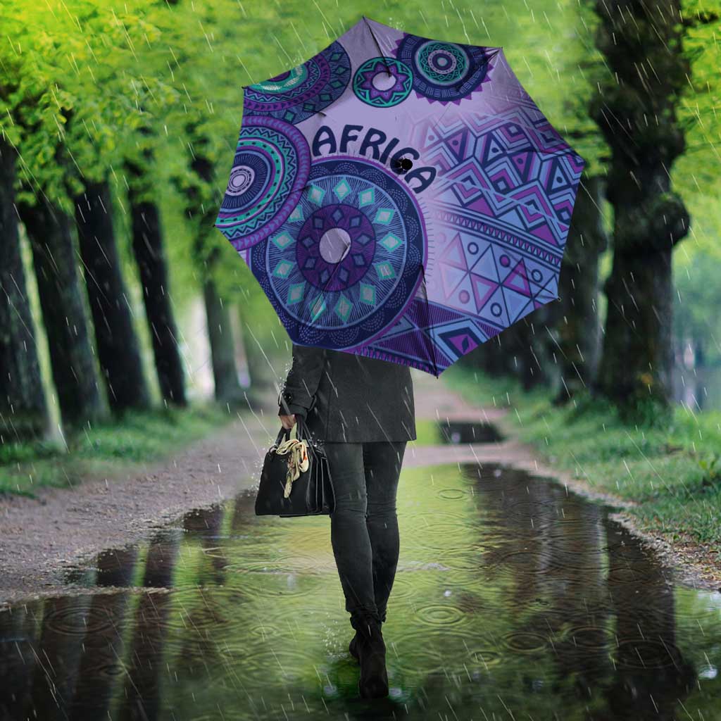 Africa Tribal Traditional Pattern Umbrella Purple Motif