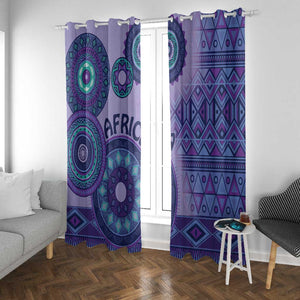 Afro Tribal Traditional Pattern Window Curtain Purple Motif