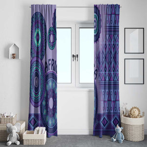 Afro Tribal Traditional Pattern Window Curtain Purple Motif