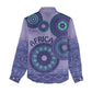 Afro Tribal Traditional Pattern Women Casual Shirt Purple Motif LT9