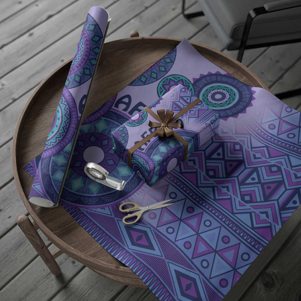 Africa Tribal Traditional Pattern Wrapping Paper Purple Motif - African Pride