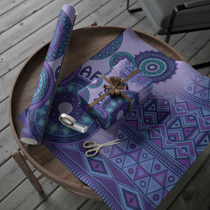 Africa Tribal Traditional Pattern Wrapping Paper Purple Motif - African Pride