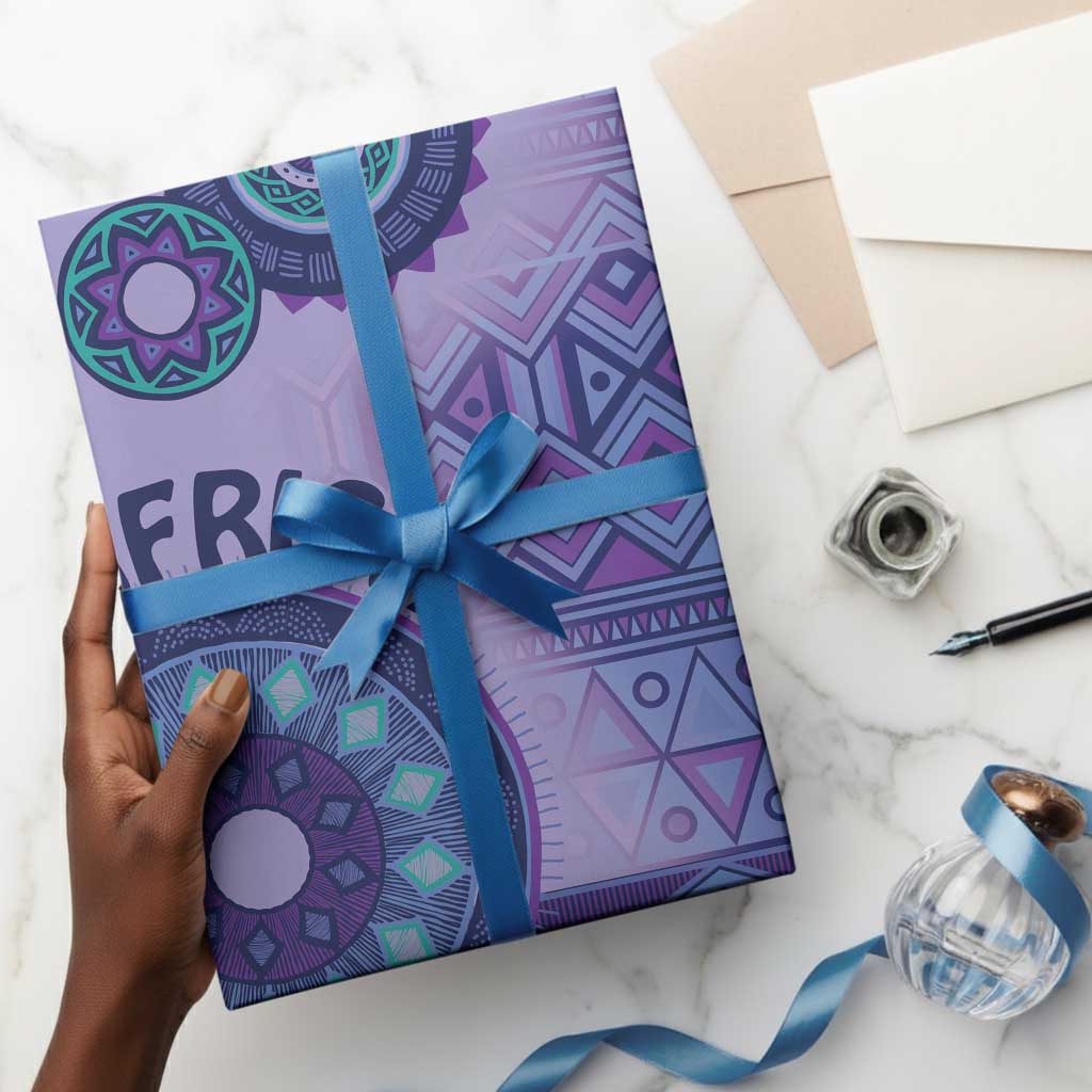 Africa Tribal Traditional Pattern Wrapping Paper Purple Motif - African Pride