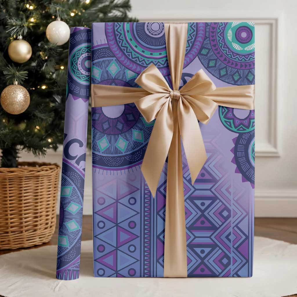 Africa Tribal Traditional Pattern Wrapping Paper Purple Motif - African Pride