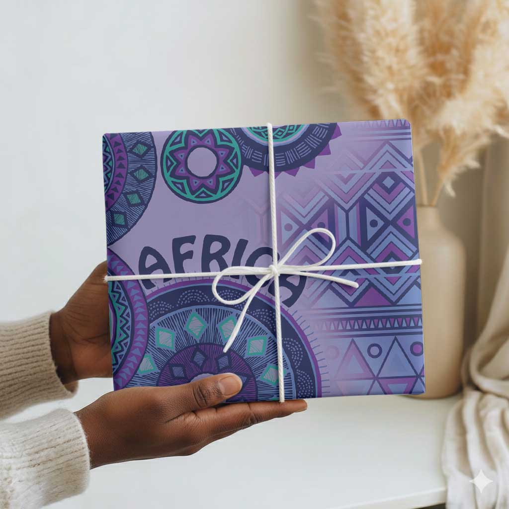 Africa Tribal Traditional Pattern Wrapping Paper Purple Motif - African Pride