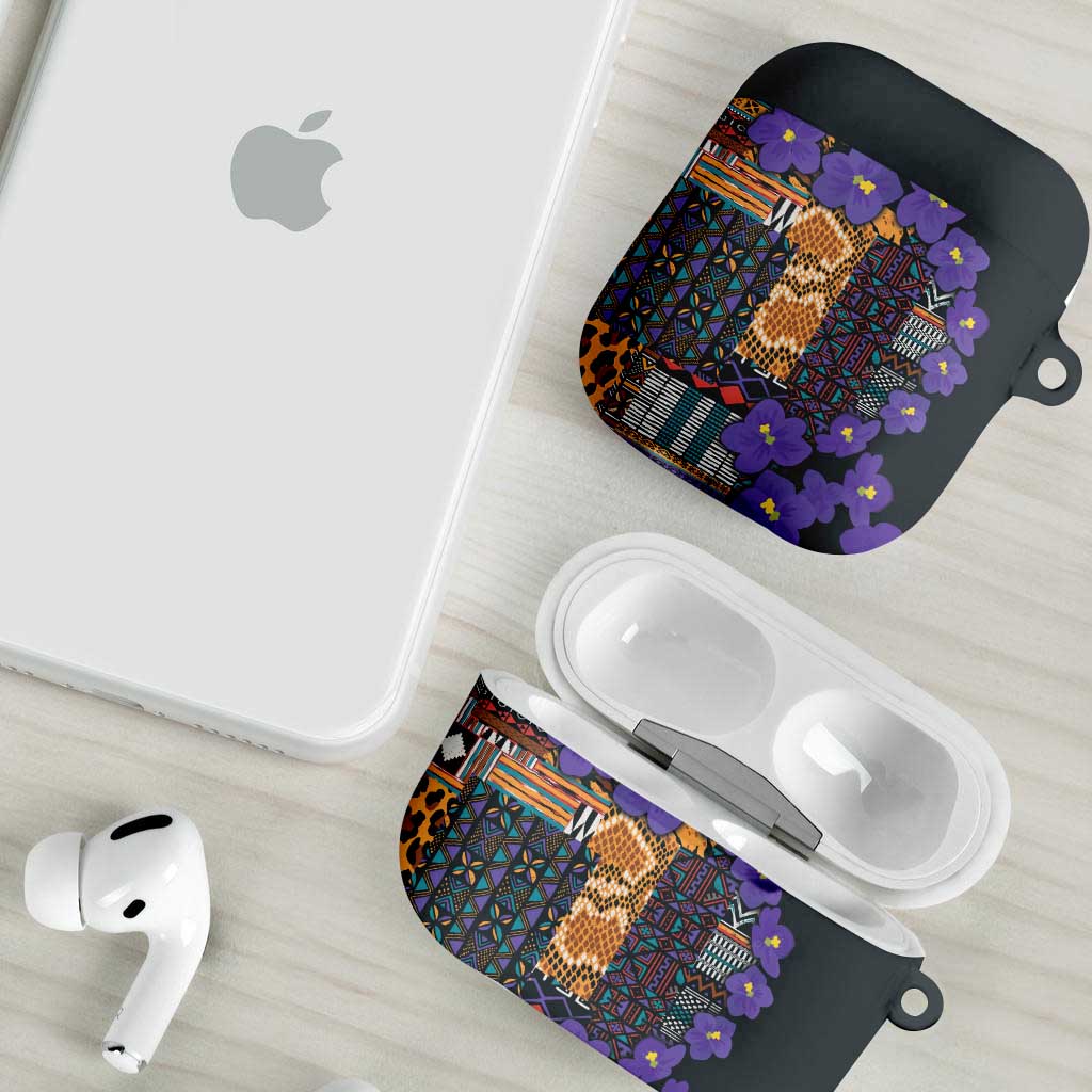 Africa Violets Flowers AirPods Case Mix Native Tribal Pattern