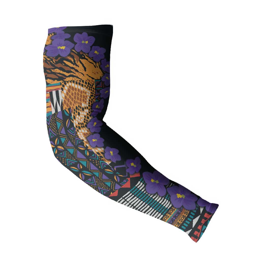 Africa Violets Flowers Arm Sleeves Mix Native Tribal Pattern