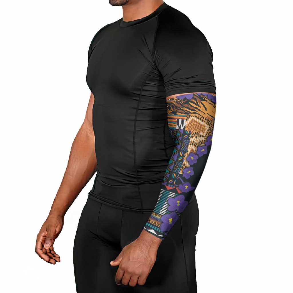 Africa Violets Flowers Arm Sleeves Mix Native Tribal Pattern