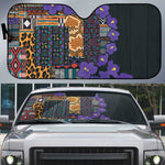 Africa Violets Flowers Auto Sun Shade Mix Native Tribal Pattern