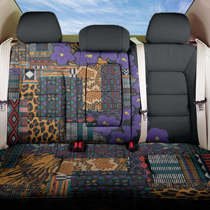 Afro Violets Flowers Back Car Seat Cover Mix Native Tribal Pattern