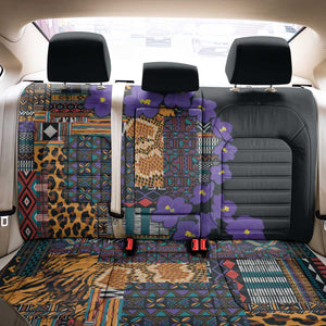 Afro Violets Flowers Back Car Seat Cover Mix Native Tribal Pattern