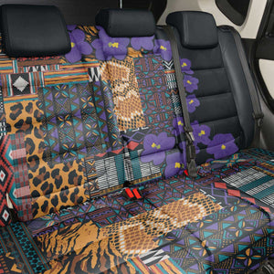 Afro Violets Flowers Back Car Seat Cover Mix Native Tribal Pattern