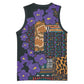 Afro Violets Flowers Basketball Jersey Mix Native Tribal Pattern LT9