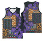 Afro Violets Flowers Basketball Jersey Mix Native Tribal Pattern LT9