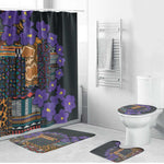 Africa Violets Flowers Bathroom Set Mix Native Tribal Pattern