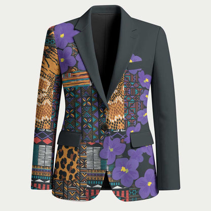 Africa Violets Flowers Blazer Mix Native Tribal Pattern