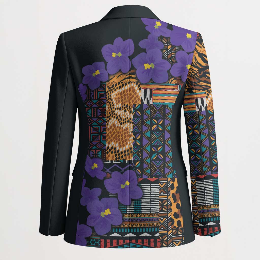Africa Violets Flowers Blazer Mix Native Tribal Pattern