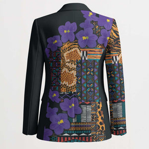 Africa Violets Flowers Blazer Mix Native Tribal Pattern