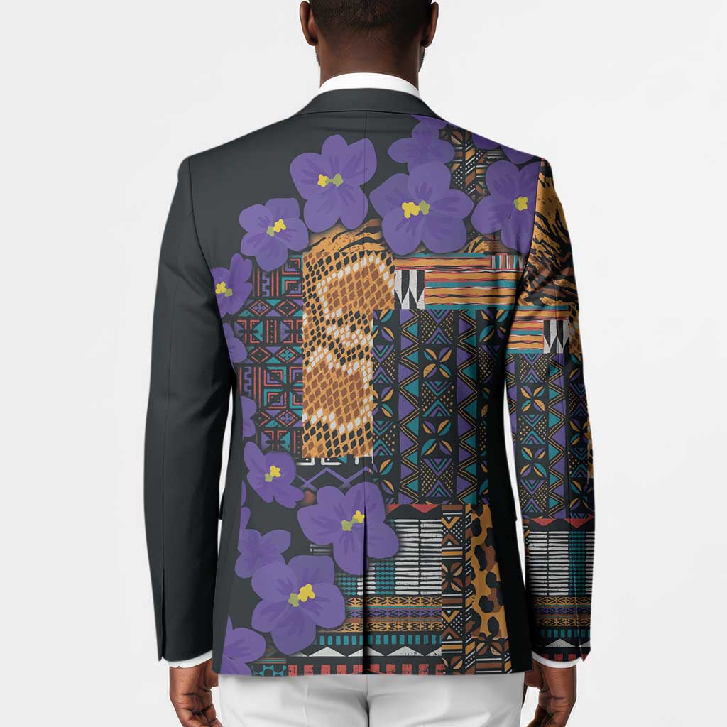 Africa Violets Flowers Blazer Mix Native Tribal Pattern
