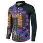 Africa Violets Flowers Button Sweatshirt Mix Native Tribal Pattern