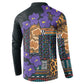 Africa Violets Flowers Button Sweatshirt Mix Native Tribal Pattern