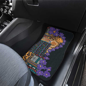 Afro Violets Flowers Car Mats Mix Native Tribal Pattern