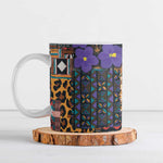 Africa Violets Flowers Ceramic Mug Mix Native Tribal Pattern