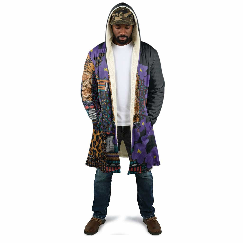 Africa Violets Flowers Cloak Mix Native Tribal Pattern