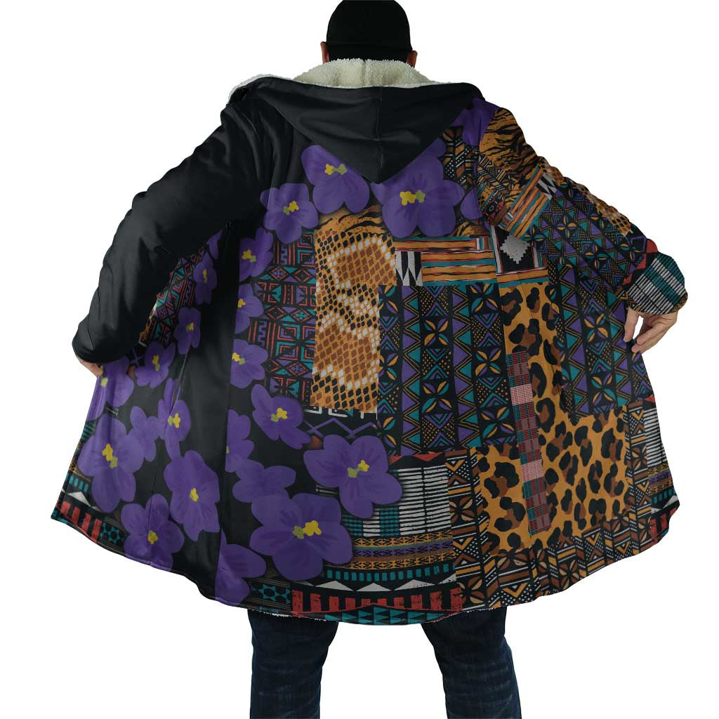 Africa Violets Flowers Cloak Mix Native Tribal Pattern
