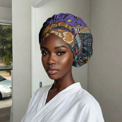 Africa Violets Flowers Easy Headwrap Mix Native Tribal Pattern