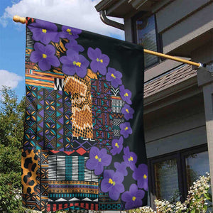 Afro Violets Flowers Garden Flag Mix Native Tribal Pattern