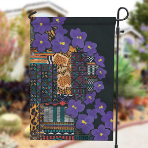 Afro Violets Flowers Garden Flag Mix Native Tribal Pattern