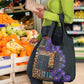 Afro Violets Flowers Grocery Bag Mix Native Tribal Pattern